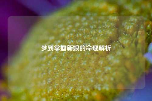 梦到掌掴新娘的命理解析
